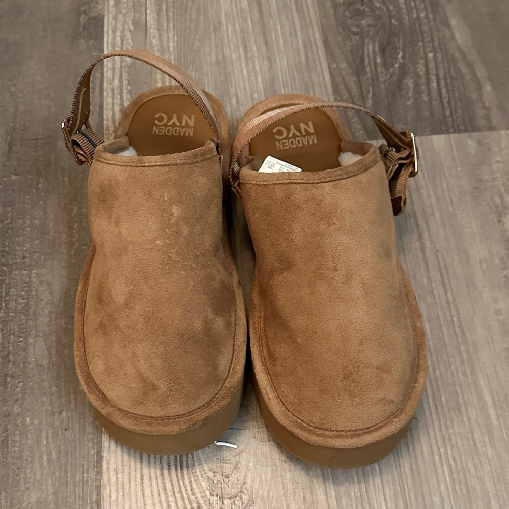 Steve Madden Brown Suede Slip-On Clogs